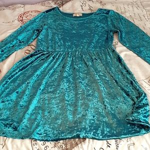 Cute Blue velvety feel girls dress